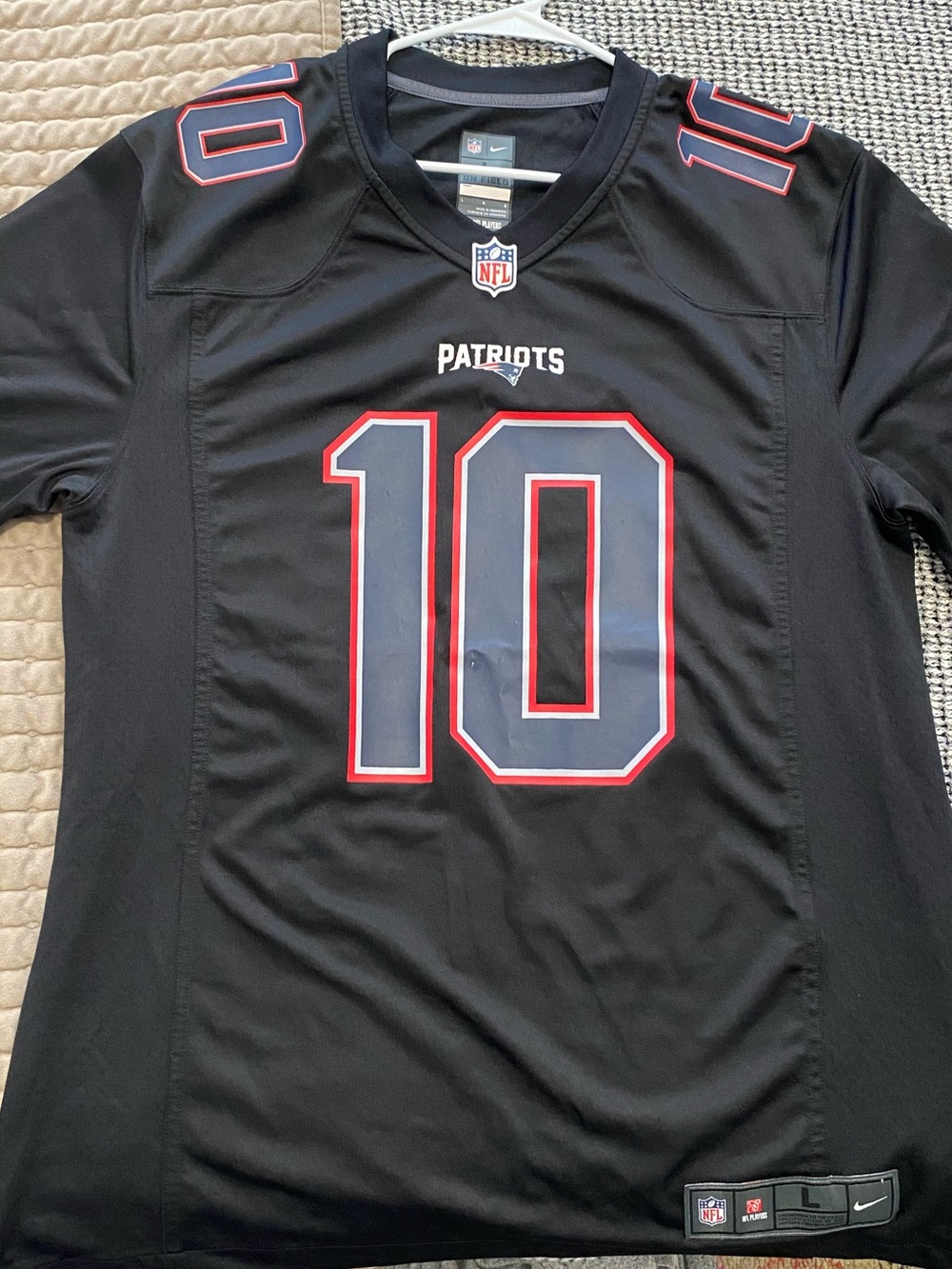 Nike Black Patriots #10 Jones Football Jersey